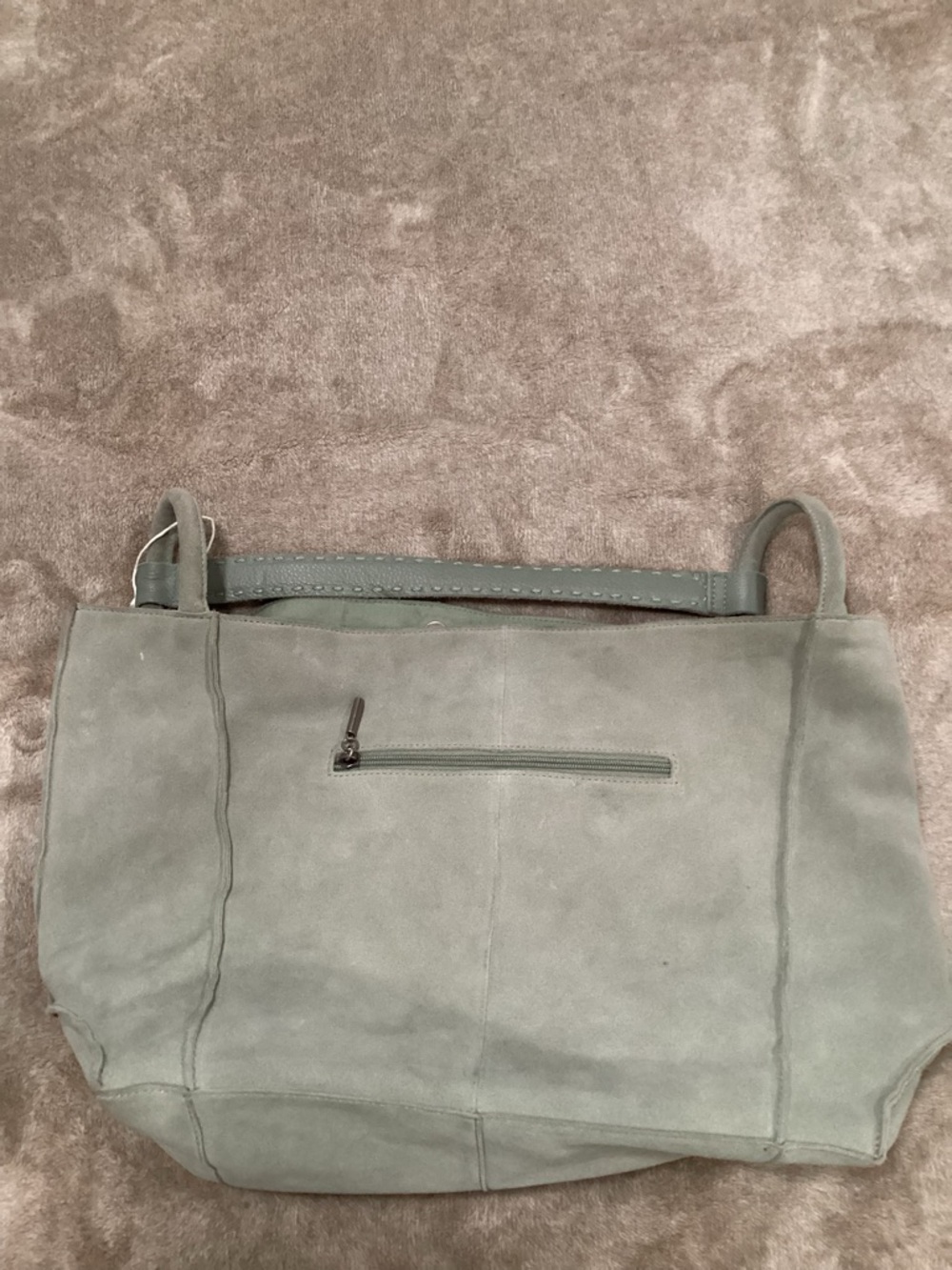 The Sak Mint Green Suede Tote with Beige Interior - Picture 3 of 7